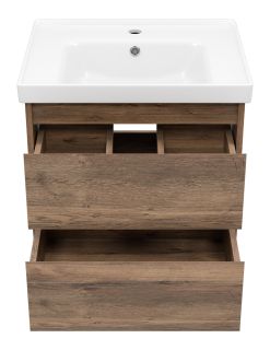 Подвесная тумба под раковину Brevita Dallas DAL-01060-074П 60см дуб Галифакс олово